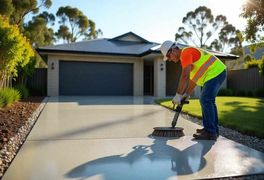 Professional Residential Concrete Driveway Installation in Queensland Suburb