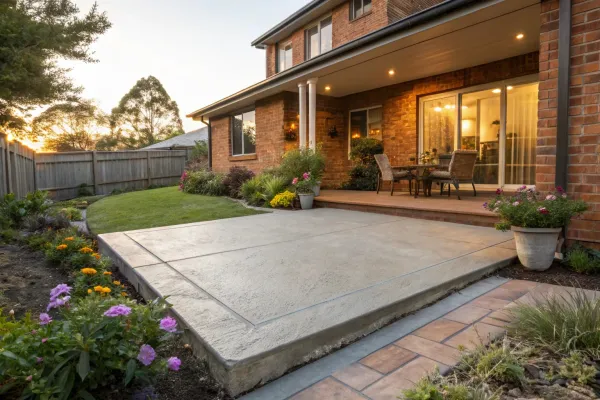 Concrete patio slab at the rear of a Toowoomba residential property