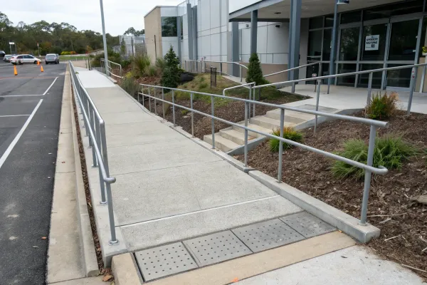 Accessible concrete walkway with a disability-compliant ramp in Toowoomba