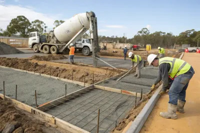 Commercial concrete footings poured for a Toowoomba development