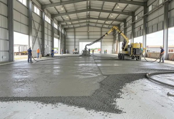 Large commercial warehouse concrete floor poured in Toowoomba