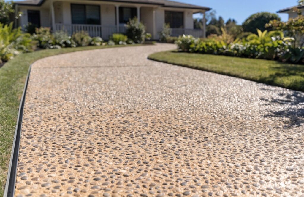 Exposed aggregate driveway finish for Toowoomba homes
